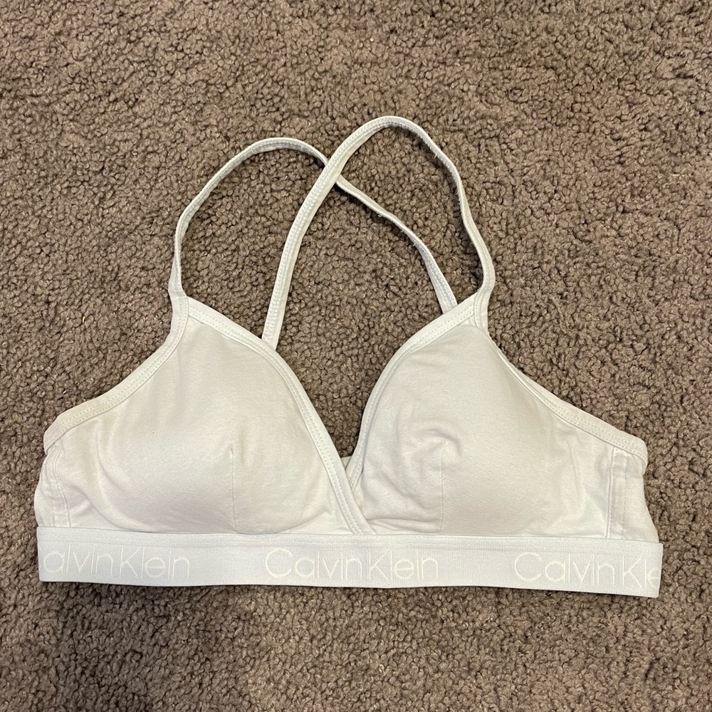 Calvin Klein Baby Blue Bralette with Padding, size medium.